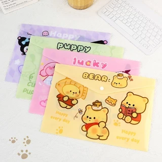 Sanrio A4 Túi Tập Tin Di Động Thư Mục Dễ Thương Kuromi My Melody Pochacco Thư Mục Phân Loại Học Sinh Giấy Kiểm Tra Tập Tin Lưu Trữ Tài Liệu Vật Dụng Văn Phòng