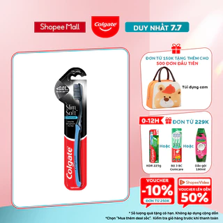 Bàn chải Colgate SlimSoft Charcoal than hoạt tính kháng khuẩn siêu mềm mảnh