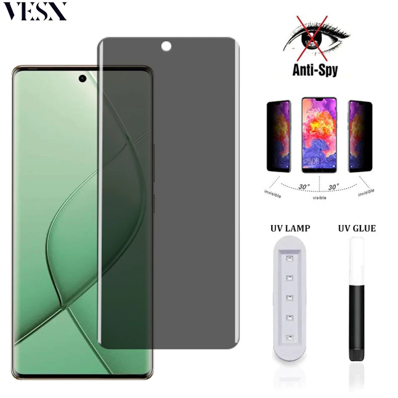 UV Kính cường lực full màn chống nhìn trộm chống vân tay cho Tecno Spark 20 Phantom X2 X Pro+ Pro Plus 4G 5G 2024