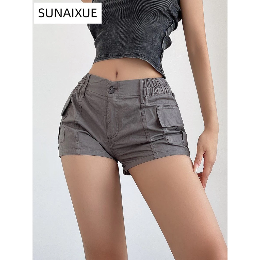 SUNAIXUE quần short nữ quần đùi nữ jean Popular Phong cách chic Korean WFK244016Z 19Z240507