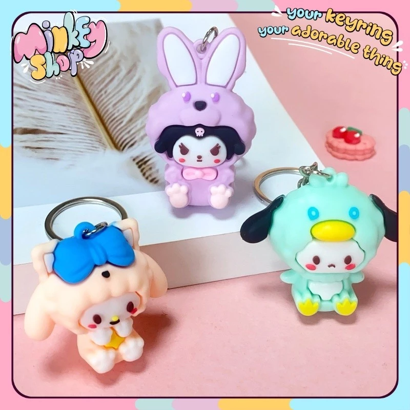 Móc khoá Sanrio bông cute móc chìa khoá vô tri dễ thương quà tặng phụ kiện túi xách balo -Minkey