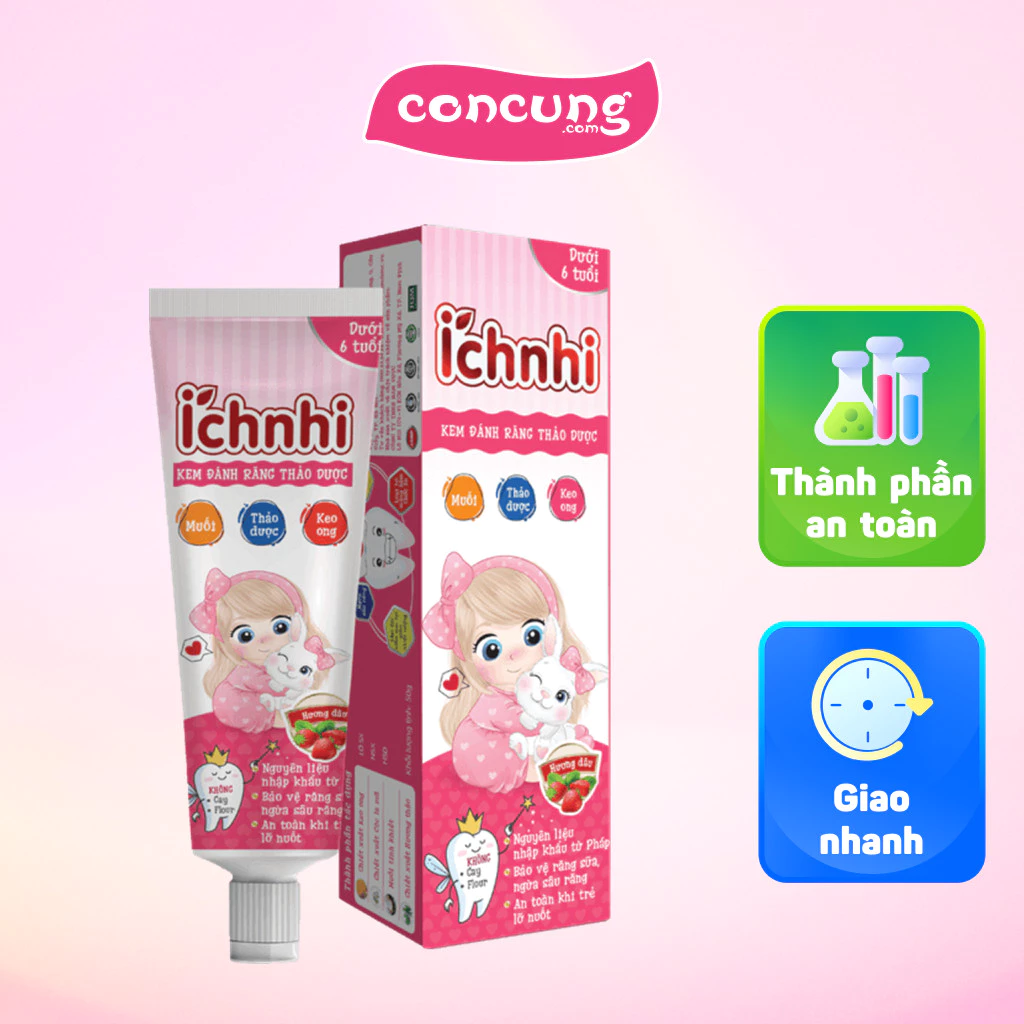 Kem Đánh Răng Thảo Dược Ích Nhi hương dâu 50g