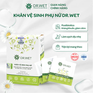 Khăn Ướt Vệ Sinh Phụ Nữ DR.WET Giúp Làm Sạch, Hỗ Trợ Giảm Mùi Tiện Lợi