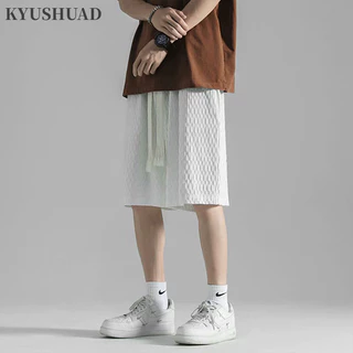 Kyushuad Quần Short Nam Phong Cách Hàn Quốc Đơn Giản Thường Ngày Nhật Bản Retro Rời Quần Thẳng Đa Năng