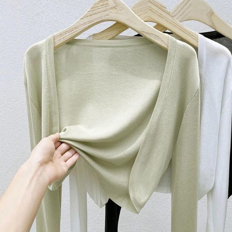 YAYUAN Dệt kim chống nắng Cardigan nữ ngắn áo khoác nhỏ
