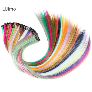 Luimo Tổng Hợp Phần Mở Rộng Tóc Với Kẹp Tóc Lấp Lánh Tinsel Chịu Nhiệt Thẳng Tóc Màu Tóc Nữ SBS