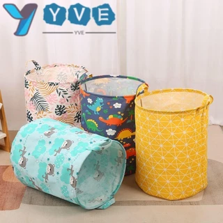 Túi đựng đồ thẳng YVE, Giỏ đựng đồ giặt Cotton có thể gập lại, Thùng giặt in hình động vật đa năng 42L bền bỉ Phòng ngủ Phòng tắm