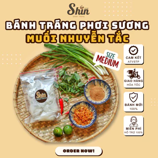 Bánh Tráng Muối Nhuyễn Phơi Sương Hành Tỏi Phi Tắc túi Zip M