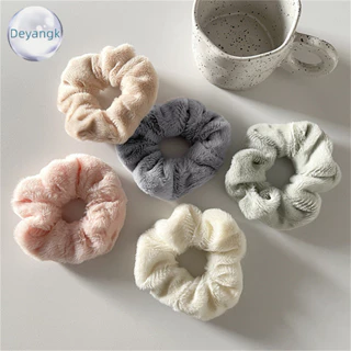 Deyangk Mùa Đông Ấm Áp Tóc Mềm Scrunchies Nữ Bé Gái Dễ Thương Sang Trọng Co Giãn Tóc Nhiều Màu Dây Cao Su VN