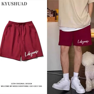 Kyushuad Quần Short Nam Mỹ Retro Thời Trang Đa Năng Hip-Hop Rời Quần Short Thường Ngày