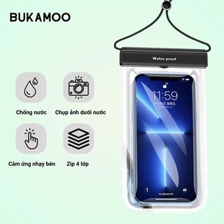 Túi đựng điện thoại chống nước cao cấp 7.2 inch bền bỉ khi đi bơi lặn du lịch BUKAMOO