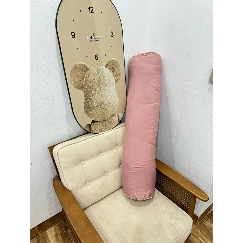 Gối Ôm Dài Vải Lụa Tencel Có Khóa Kéo Cao Cấp Màu Basic Tiện Lợi Dễ Sử Dụng Size 35cmx1m