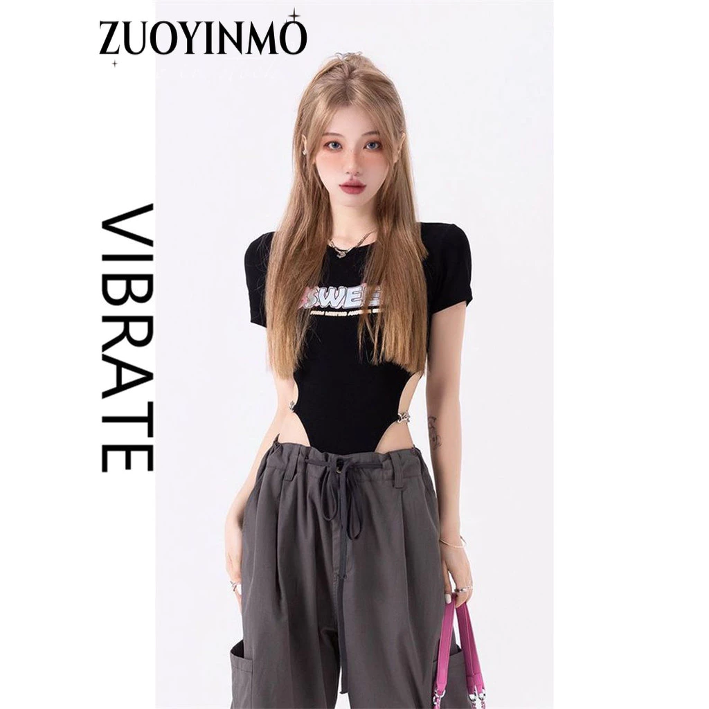 ZUOYINMO bodysuit áo hở lưng áo liền quần Thông thường Gợi cảm rực rỡ thông thường WCS246095E 23Z240608