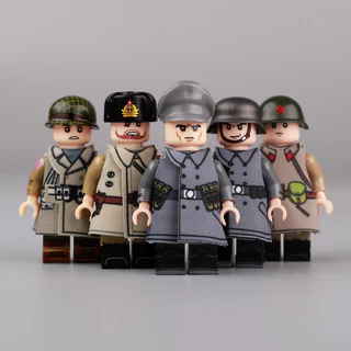 Wwii Quân Đội Đức Quân Đội Nga Quân Đội Hoa Kỳ Lính Minifigures Mặc Áo Khoác Vũ Khí Phụ Kiện Khối Xây Dựng Com