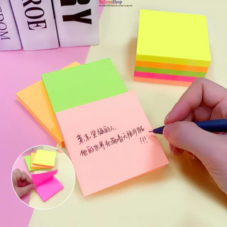 Set 100 tờ giấy ghi chú giấy note nhiều màu sắc có keo dán -BeloveShop