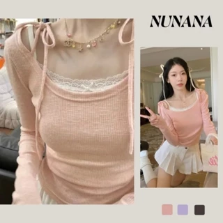 Áo Coquette Tay Dài ôm body Áo brandy Áo Kiểu Nữ Áo thun ba lê mỏng hơn Look Top Áo croptop dài tay 