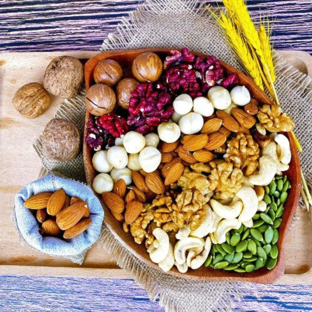 [MIỄN SHIP]Hạt dinh dưỡng mix 6 loại hạt cao cấp Bếp Mẹ Hồng nguyên vị không chất bảo quan dùng giảm cân ăn chay