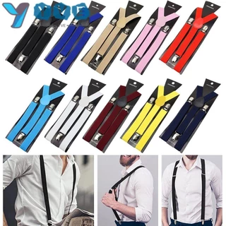 Yve Suspenders Nẹp Thời Trang Nam Nữ Dây Đeo Có Thể Điều Chỉnh Màu Trơn