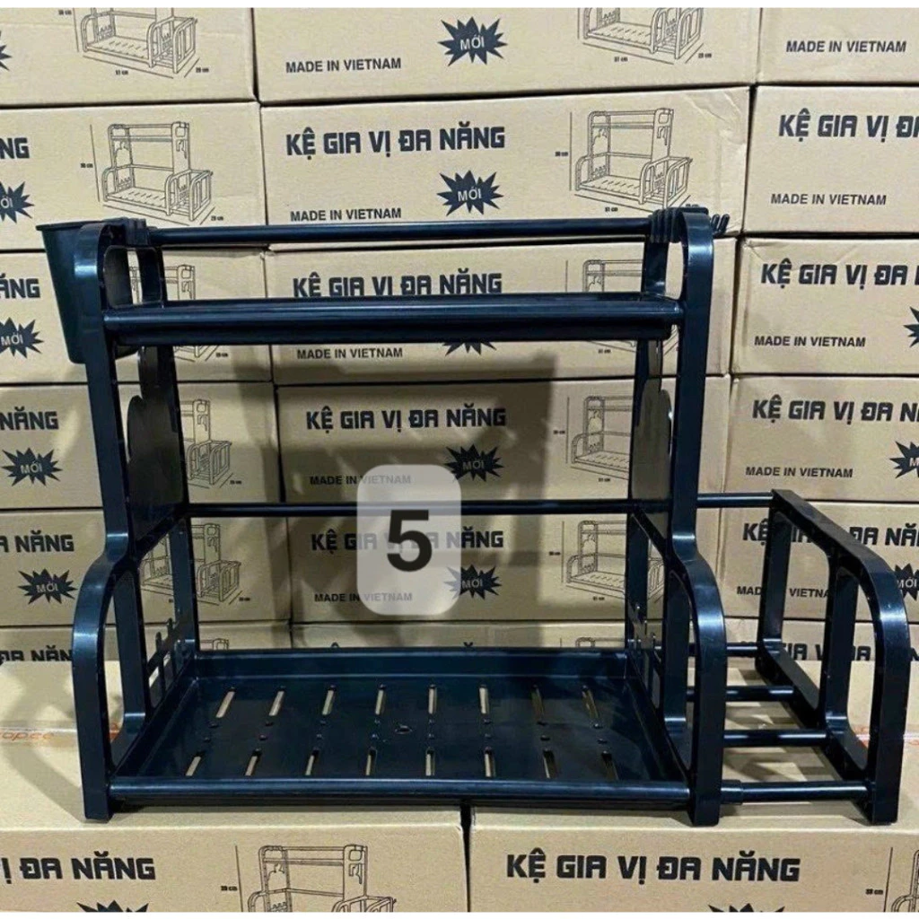 Kệ Đựng Gia Vị Nhà Bếp Chữ B, Kệ Đựng Đồ Dùng Nhà Bếp, kệ gia vị 2 tầng tiện ích