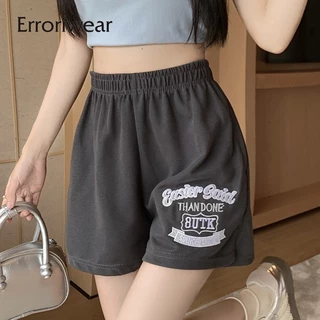 Erroriwear Quần Short Nữ 2024 Thời Trang In Chữ Co Giãn Cao Cấp Chân Rộng Quần Ngắn Thường Ngày