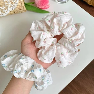 Cô Gái Ngọt Ngào Cotton Mềm In Hoa Dây Buộc Tóc Tóc Đuôi Ngựa Đầu Dây Scrunchies