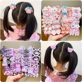 Kuromi Melody Hellokitty Cinnamoroll Trẻ Em Dây Cao Su Sanrio Bé Gái Dây Buộc Tóc Băng Đô Phụ Kiện Tóc Ngọt Ngào