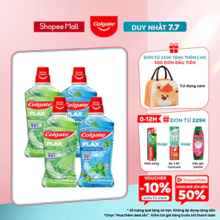 Combo 4 Nước súc miệng Colgate diệt 99% vi khuẩn Plax trà xanh & bạc hà 500ml