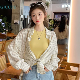 Gjcute Áo hai dây thể thao mùa hè có đệm ngực nữ màu trơn cổ tròn không tay Slim Top WTD