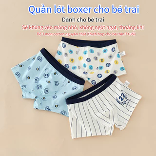 Quần lót boxer bé trai, có thể mặc trong mọi mùa, sức chứa lớn, khỏe mạnh và thoải mái, không đổ mồ hôi, thoáng khí và sảng khoái, vải cotton nguyên chất, quần đùi boxer siêu mỏng cho bé