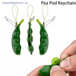 Peaceshells Đậu Hà Lan Di Động Trong Một Pod Móc Khóa Edamame Móc Khóa Đậu Dễ Thương Giải Nén Đồ Chơi VN