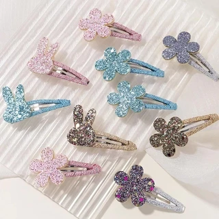 10 Chiếc Sáng Bóng Hoa Thỏ BB Kẹp Tóc Cho Bé Gái Dễ Thương Handmade Kẹp Tóc Barrettes Mũ Thời Trang Trẻ Em Bé Phụ Kiện Tóc