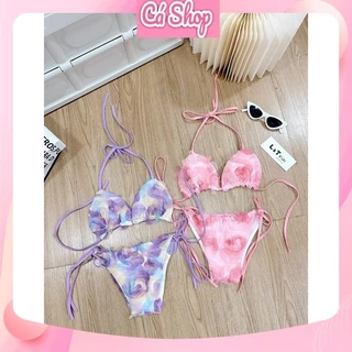 Bikini 2 mảnh hoa ren CS218 cho bé gái