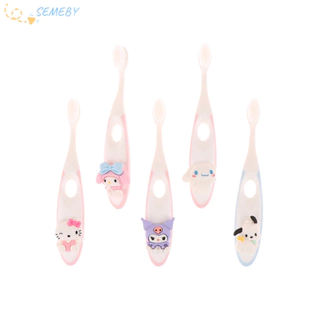 [Semeby] Bàn chải đánh răng mềm Sanrio Hello Kitty MyMelody Cinnamoroll Bàn chải chăm sóc răng miệng cho trẻ em Bàn chải mềm làm sạch sâu di động BÁN HOT