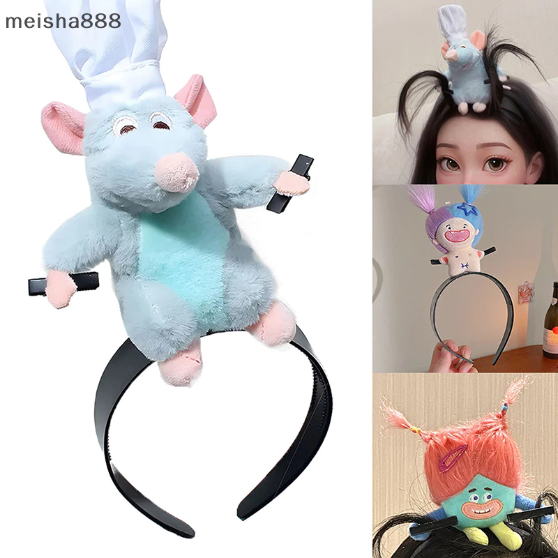 Meisha888 Disney Ratatouille Băng Đô Quấn Tóc Hoạt Hình Sang Trọng Búp Bê Rộng Viền Kẹp Tóc Ảnh Mũ Đội Đầu Sáng Tạo Trang Trí Cô Gái Quà Tặng Đẹp