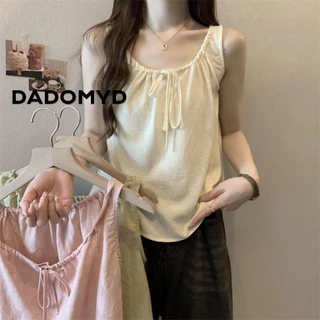 DADOMYD Little Fresh Dễ Thương Sling, Áo Tank không tay dáng rộng mùa hè, Tính khí thời trang Ngọt ngào giản dị Áo ngắn nữ