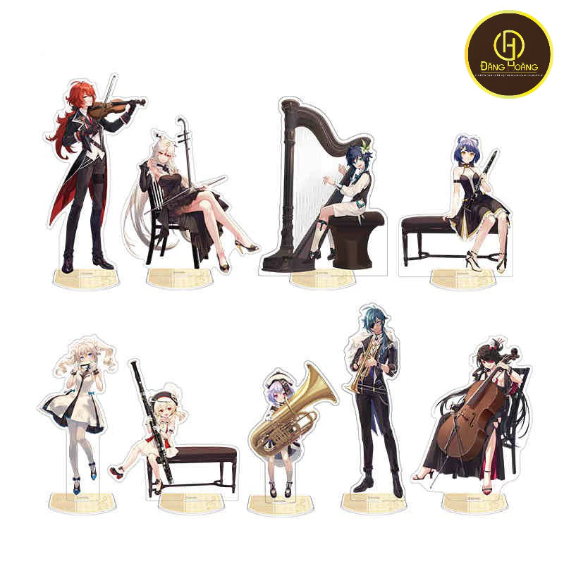 Mô hình standee Genshin Impact ver giao hưởng tượng acrylic game mica chibi trang trí_ĐH