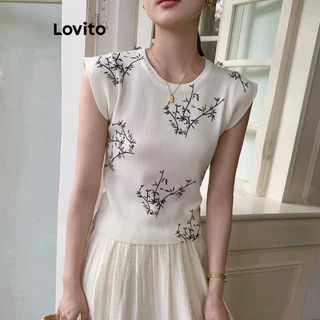 Lovito Áo dệt kim cơ bản dành cho nữ LNE59268