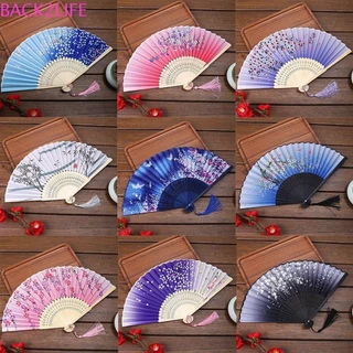 Back2life Dance Hand Held Silk Fan Nữ Tiệc Mùa Hè Quà Tặng Nghệ Thuật Thủ Công Họa Tiết Cầm Tay Phong Cách Trung Hoa Nhật Bản Gấp Gấp Quạt