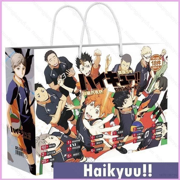 Haikyuu Túi Quà May Mắn Bộ Sưu Tập Túi Đồ Chơi Bao Gồm Bưu Thiếp Poster Huy Hiệu Dán Dấu Trang Hộp Quà Tặng Cho Trẻ Em