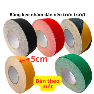 [Bán theo mét] Băng keo nhám nhiều màu, rộng 5cm, dán nền - cầu thang chống trơn trượt - Tân An An