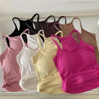 Áo Tank Top Hot Girls gợi cảm có miếng đệm ngực cổ tròn dành cho nữ