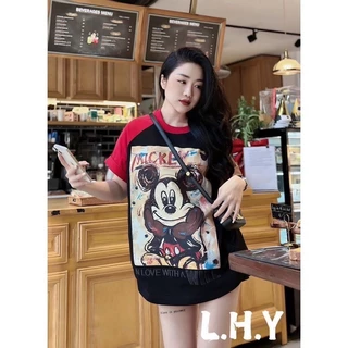 ÁO PHÔNG MICKEY CHỐNG TAY PHỐI MÀU (A30)