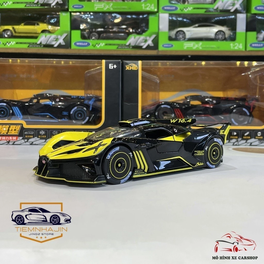 Mô hình xe kim loại siêu xe Bugatti Bolide tỉ lệ 1:24 hãng XHD 3 màu