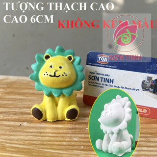 Tượng tô màu, sư tử đáng yêu 6cm tô tượng thạch cao (Không kèm màu)