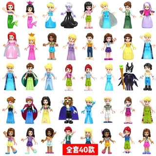 Tương thích với khối xây dựng Lego Mô hình nhỏ Công chúa Cô gái Elsa Frozen Anna Lọ Lem Mia Búp bê dễ thương QIXA