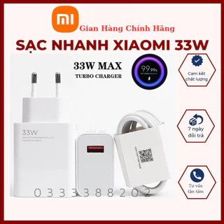 Bộ Sạc Nhanh Xiaomi 33W Chính Hãng - Mi Charge Turbo 33W Siêu nhanh - Bảo Hành 6T