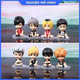 Mô hình nhân vật chibi ngồi Vua bóng chuyền Koshi Yu Nishinoya Kei Tsukishima Tobio Kageyama Shoyo Hinata Haikyuu