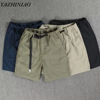 Yazhiniao Quần Short Nam Mỹ Retro Xu Hướng Rời Thẳng Quần Short Thường Ngày