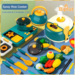 Biplut 1 Bộ Đồ Chơi Nấu Ăn Nhà Bếp Mini Điện Từ Bếp Đồ Chơi Dụng Cụ Rau Củ Phụ Kiện Thực Tế Trẻ Tập Đi Trẻ Em Đầu Bếp Giả Vờ Chơi Bộ Đồ Chơi Nhà