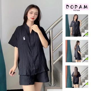 Ins Phong Cách Nhật Bản Bộ Đồ Ngủ Cho Nữ Mùa Hè Áo Cardigan Mới Ngắn Tay Quần Short Đơn Giản Mỏng Nhà Quần Áo Phù Hợp Với Có Thể Mặc Bên Ngoài